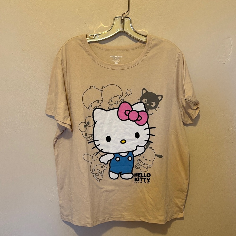 Hello Kitty Tan Long Sleeve Tee with Pink Bow